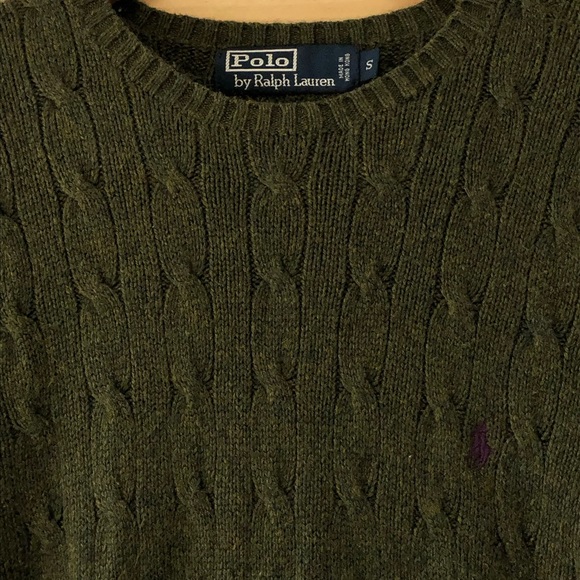 POLO by Ralph Lauren silk cable long sleeve crewneck sweater, size S - Picture 2 of 7